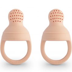 Lot de 2 sucettes grignoteuses en silicone Blush - Mushie