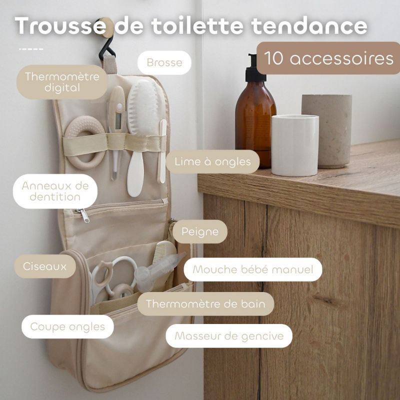 Trousse de soin Nomade Argile (10 accessoires) Béaba Ambiance 6