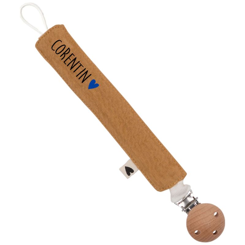 Attache tétine Gaze Camel (personnalisable) Atelier Wagram Produit 1