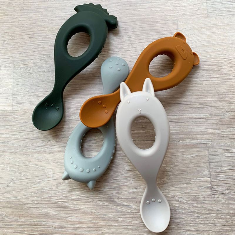 Coffret repas en silicone Vivi Dino bleu, vert et moutarde (4 pièces) - Reconditionné Liewood Produit 3