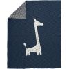 Couverture en coton bio girafe bleu marine (80 x 100 cm)  par Fresk