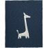 Couverture en coton bio girafe bleu marine (80 x 100 cm) - Fresk