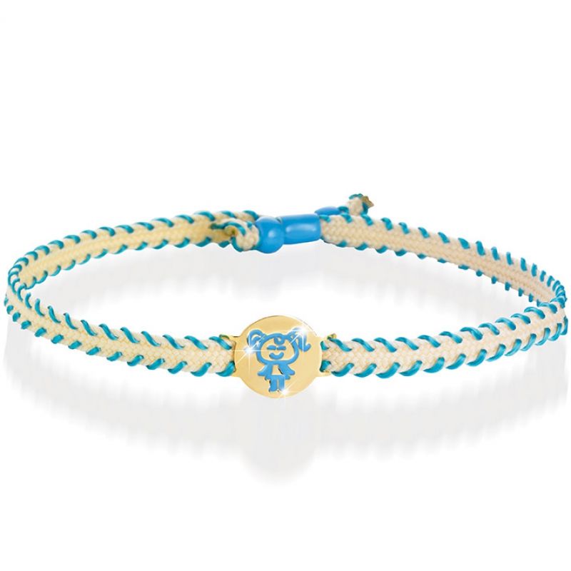 Bracelet cordon Primegioie Zodiaque Vierge (or jaune 375°) leBebé