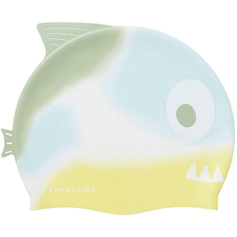 Bonnet de bain Shark tribe khaki ombre (3 ans et +) Sunnylife