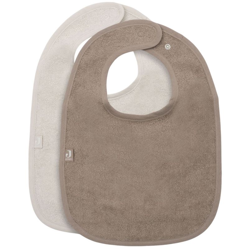 Lot de 2 bavoirs en éponge Sand-Milky Coffee Jollein Produit 1