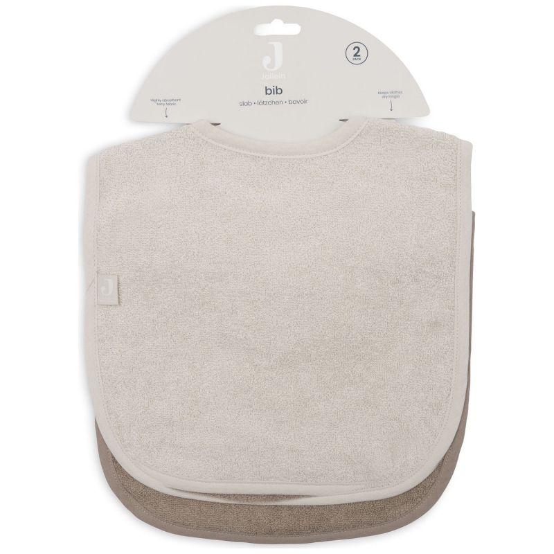 Lot de 2 bavoirs en éponge Sand-Milky Coffee Jollein Packaging 8