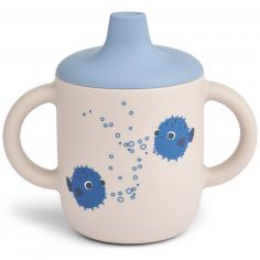 Tasse à bec en silicone Neil Pufferfish Sandy - Liewood