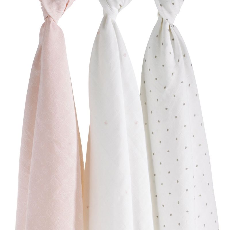 Lot de 3 langes en coton bio Lilibelle (70 x 70 cm) Sauthon