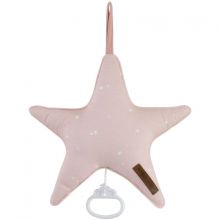 Doudou musical à suspendre étoile Little stars pink (27 cm)  par Little Dutch