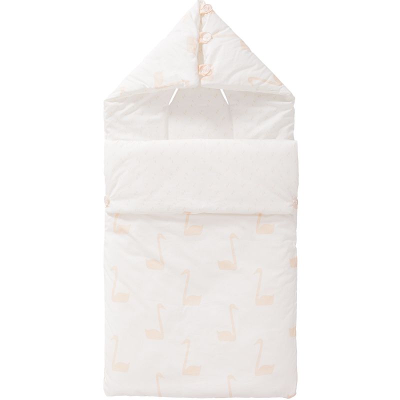 Nid d'ange en coton bio passe sangle chaud  Cygne pêche (80 cm) Fresk