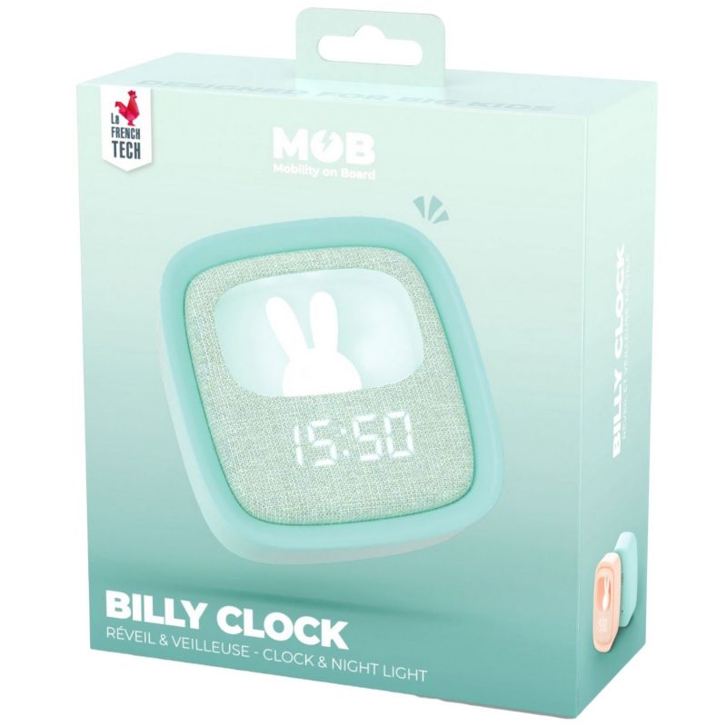 Réveil 2 en 1 Billy Clock Turquoise MOB Packaging 8