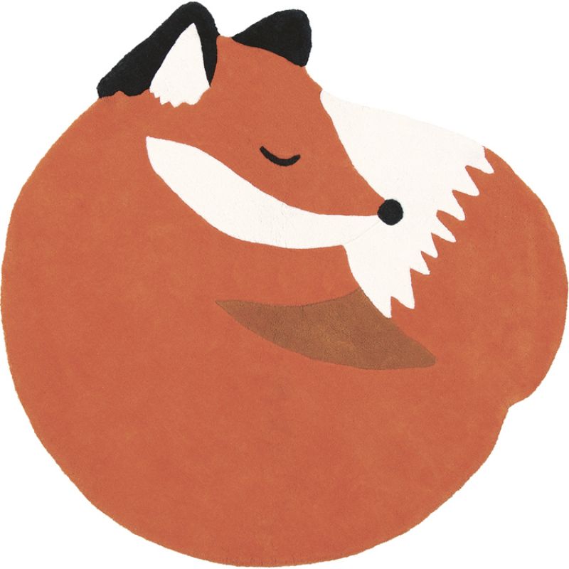 Tapis en coton M.Fox renard (100 x 100 cm) Lilipinso