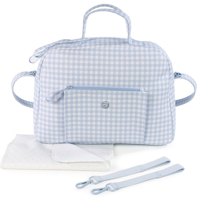 Sac à langer Together Vichy bleu et blanc Pasito a pasito