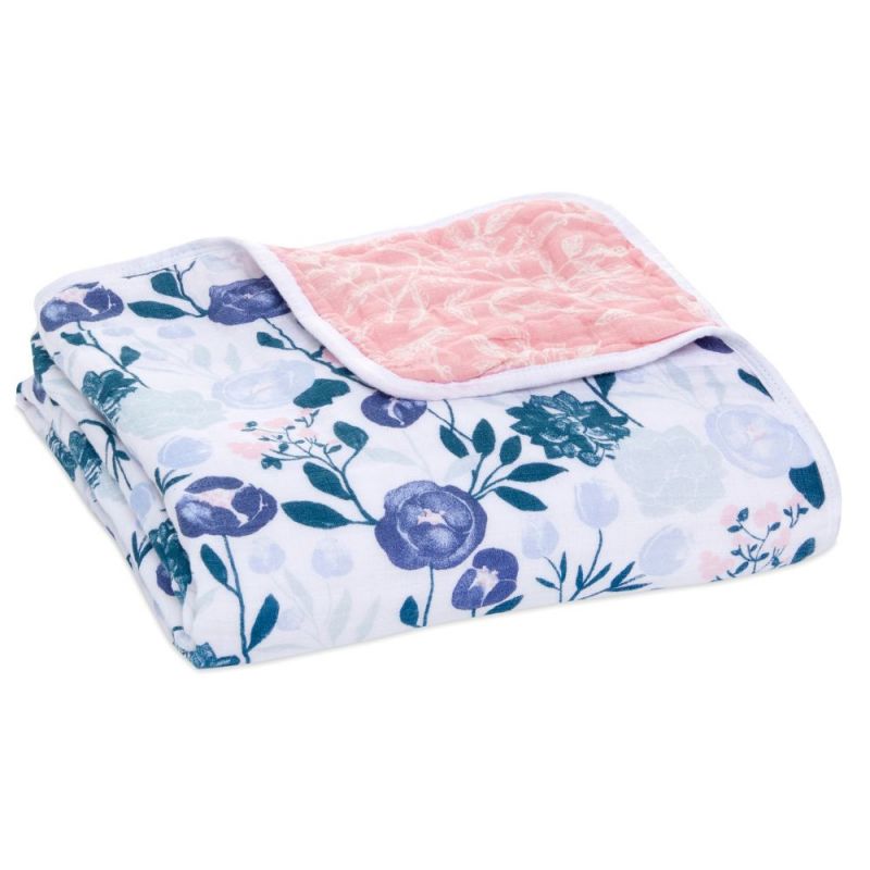 Couverture en mousseline de coton Flowers bloom (112 x 112 cm) aden + anais
