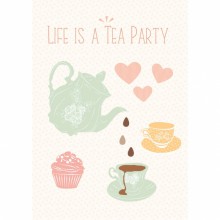 Affiche Life is a Tea party (29,7 x 42 cm)  par Love Maé
