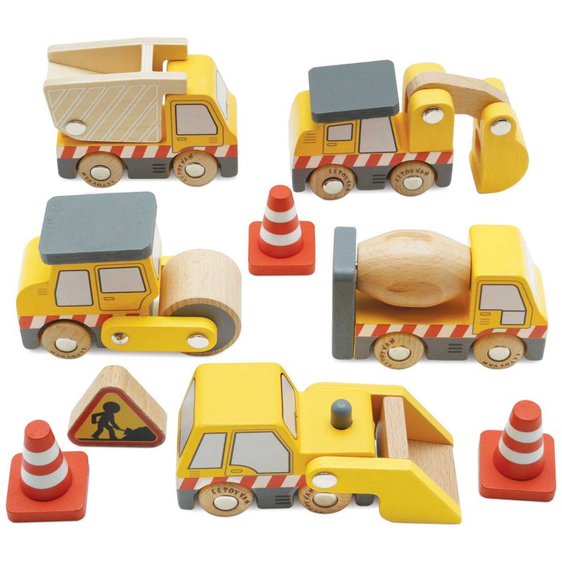 Set de 5 véhicules de chantier en bois FSC Le Toy Van Produit 1