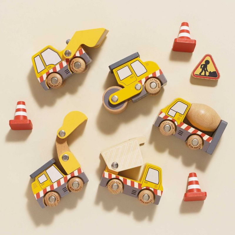 Set de 5 véhicules de chantier en bois FSC Le Toy Van Ambiance 9