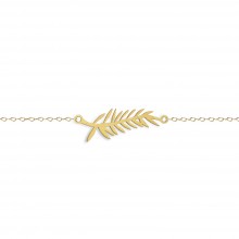 Bracelet chaîne Boho feuille (vermeil doré)  par Coquine