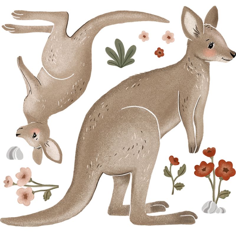 Stickers muraux Kangourou Lilydale (65 x 61 cm) Lilipinso