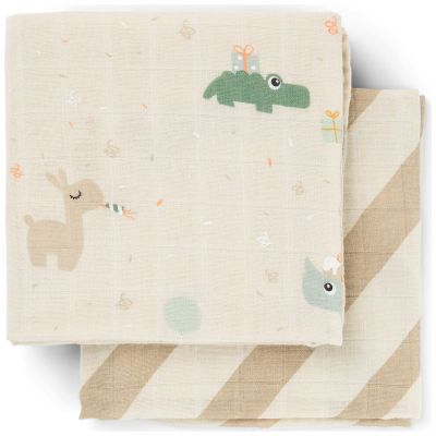 Lot de 2 langes Celebration Sable (65x65 cm) Done by Deer