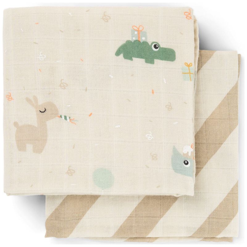 Lot de 2 langes Celebration Sable (65x65 cm) Done by Deer Produit 1