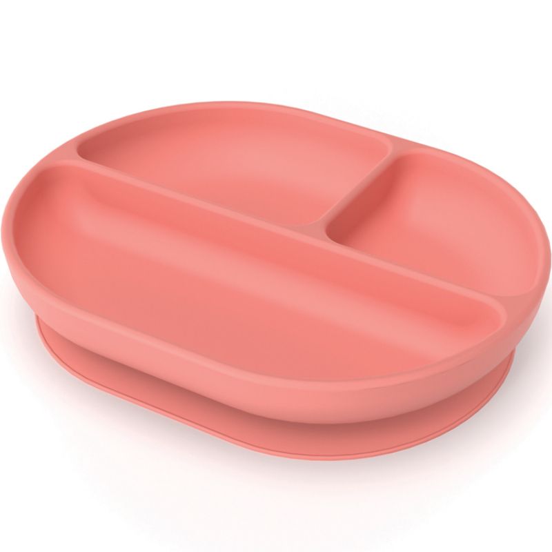 Assiette à compartiments à ventouse en silicone coral EKOBO