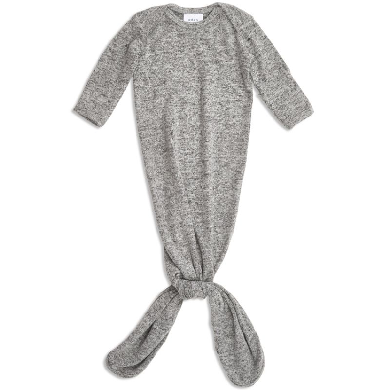 Body combinaison à nouer en maille heather grey (78 cm) aden + anais