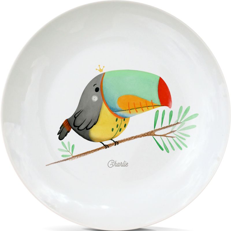 Assiette en porcelaine Toucan (personnalisable) Gaëlle Duval