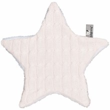 Doudou plat étoile Cable Uni rose classique (30 x 30 cm)  par Baby's Only