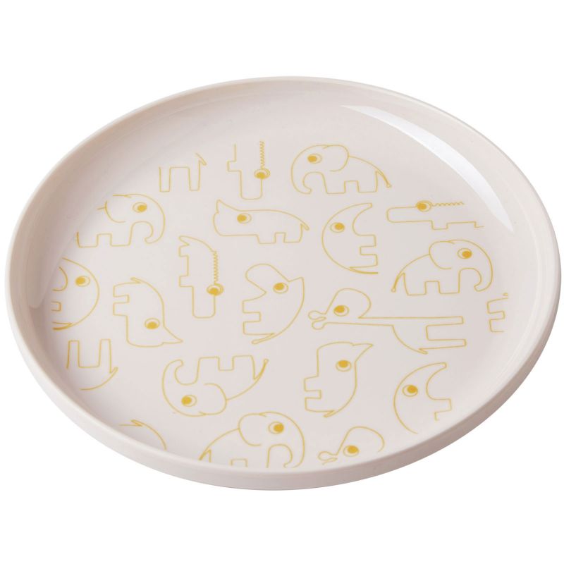 Assiette plate Yummy Contour rose et or Done by Deer
