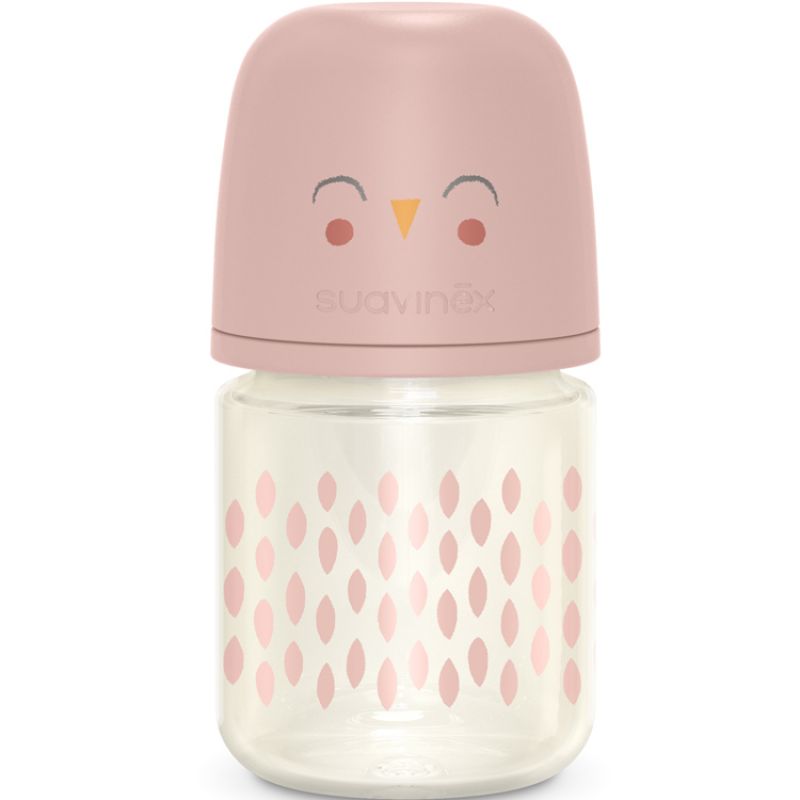 Biberon en verre tétine SXPro S Bonhomia rose (120 ml) Suavinex