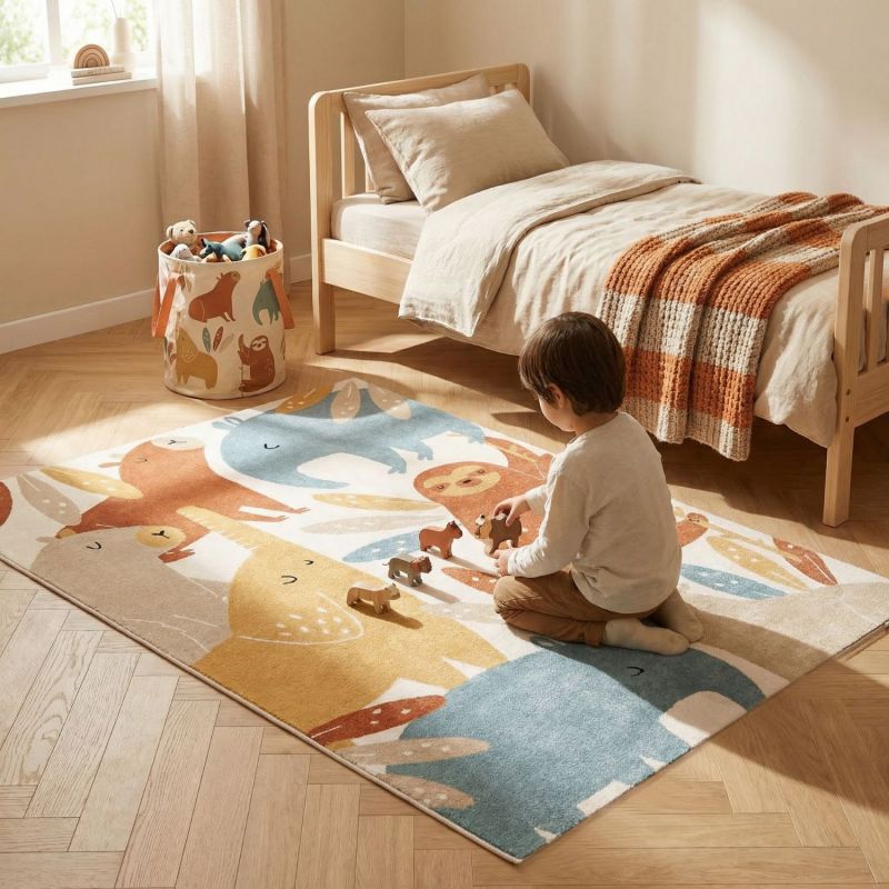 Tapis rectangulaire Jungle Sunrise (120 x 170 cm) Nattiot Ambiance 2