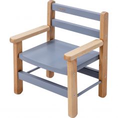 Petit fauteuil avec accoudoirs Juliette Hybride Bleu gris