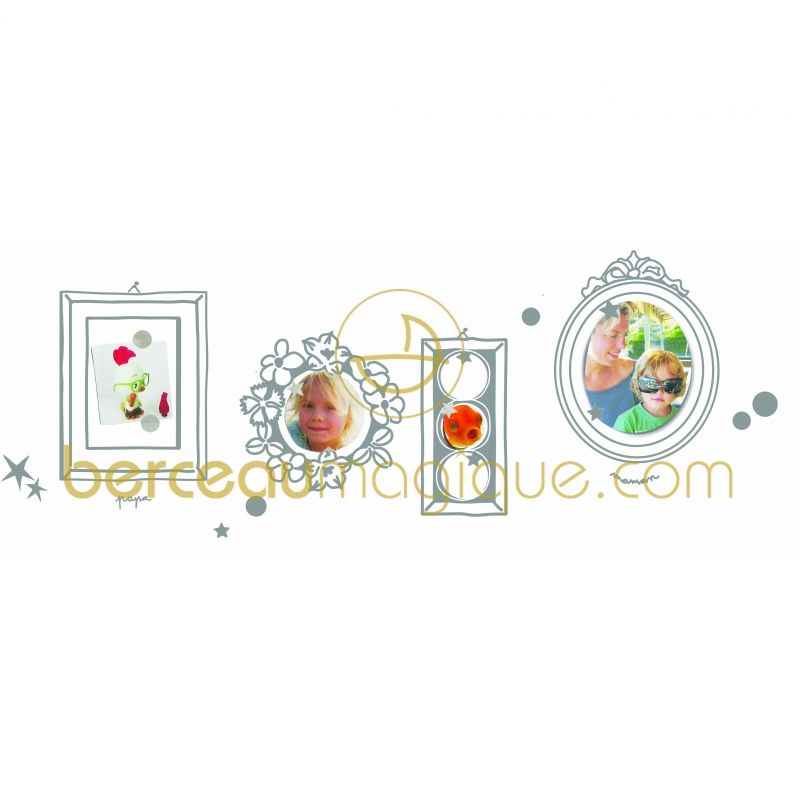 Stickers mural Kit cadres argent Mimi'lou