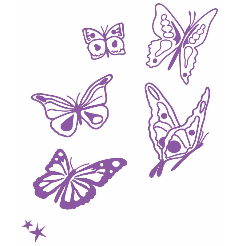 Stickers mural Les papillons violet (25 x 35 cm) Mimi'lou