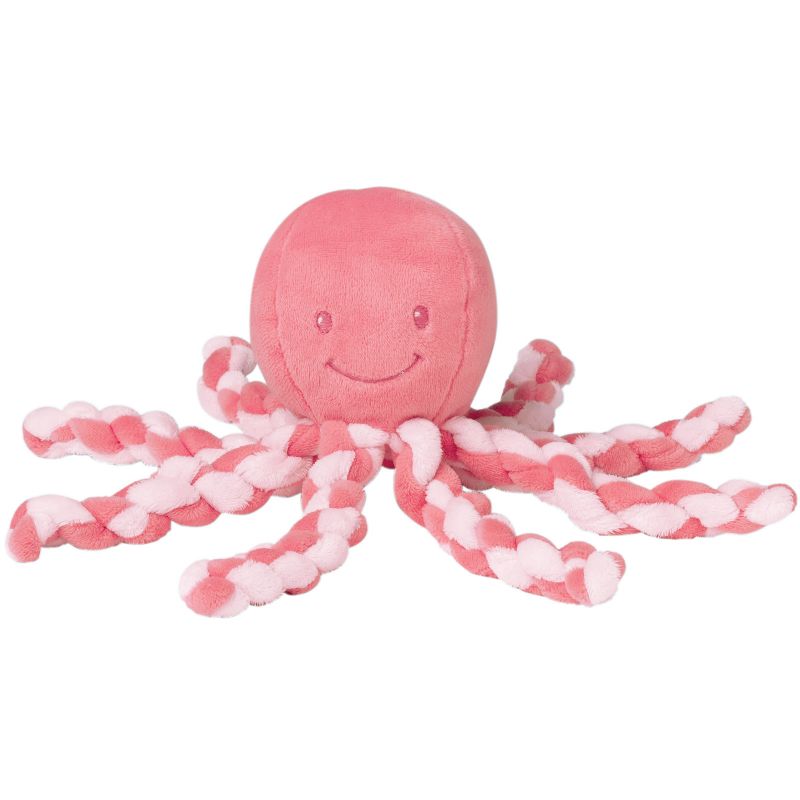 Peluche pieuvre Lapidou rose corail et rose clair (23 cm) Nattou
