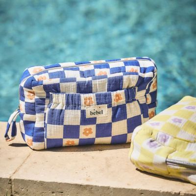 Trousse de toilette Comme un bonbon Romy damier bleu BEBEL