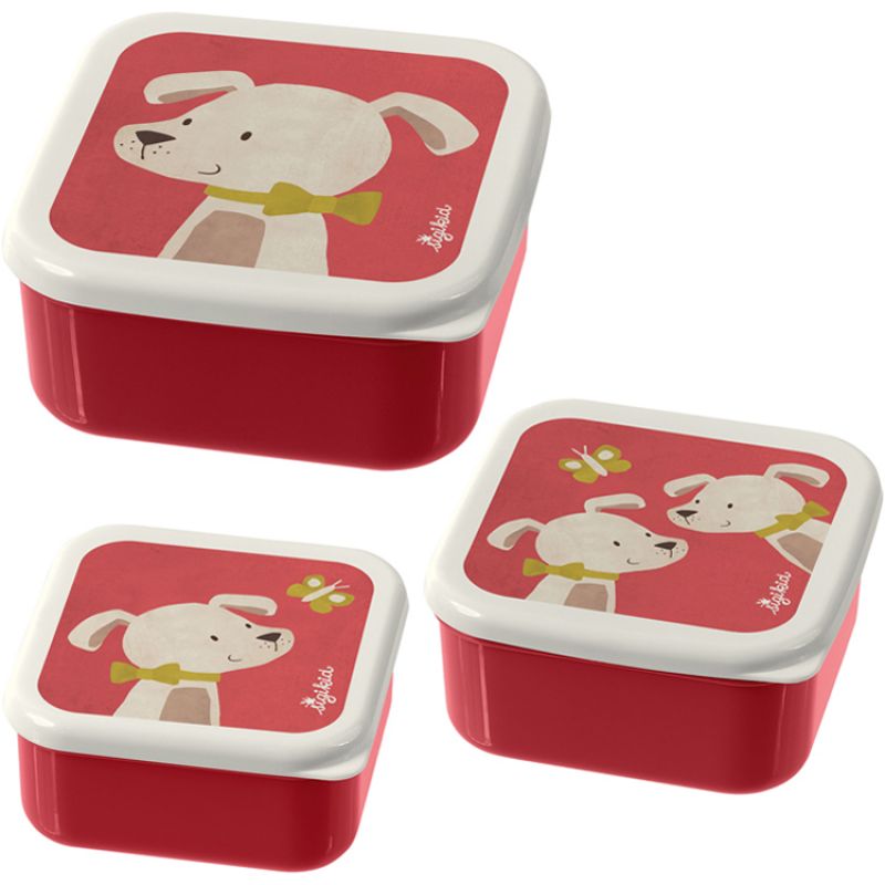 Lot de 3 boîtes à goûter chien Sigikid