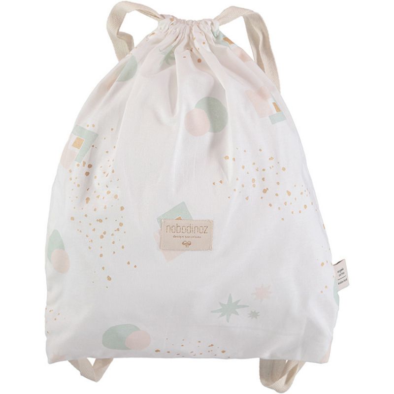 Sac à ficelles Koala coton bio Aqua eclipse White Nobodinoz