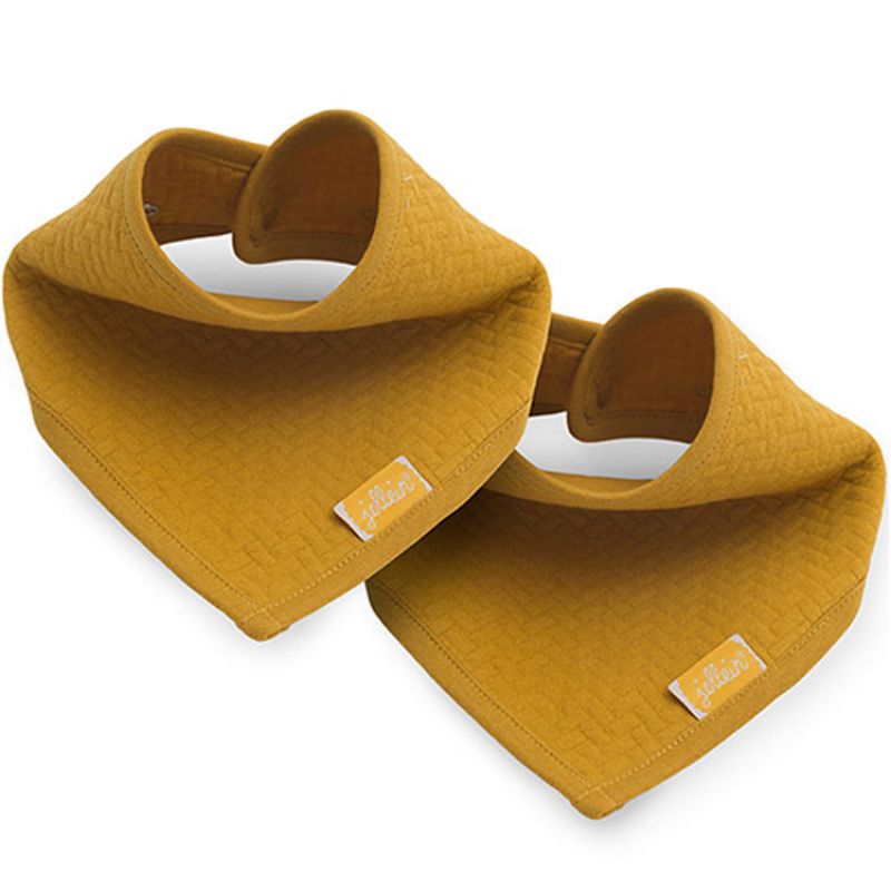 Lot de 2 bavoirs bandana Brick velvet moutarde Jollein