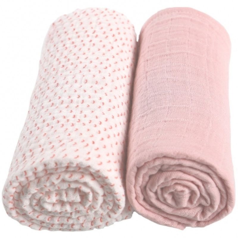 Lot de 2 draps housses coton bio roses Moris & Sacha (60 x 120 cm) Noukie's