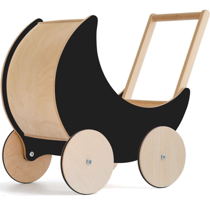 Landau de poupée en bois noir ardoise ooh noo