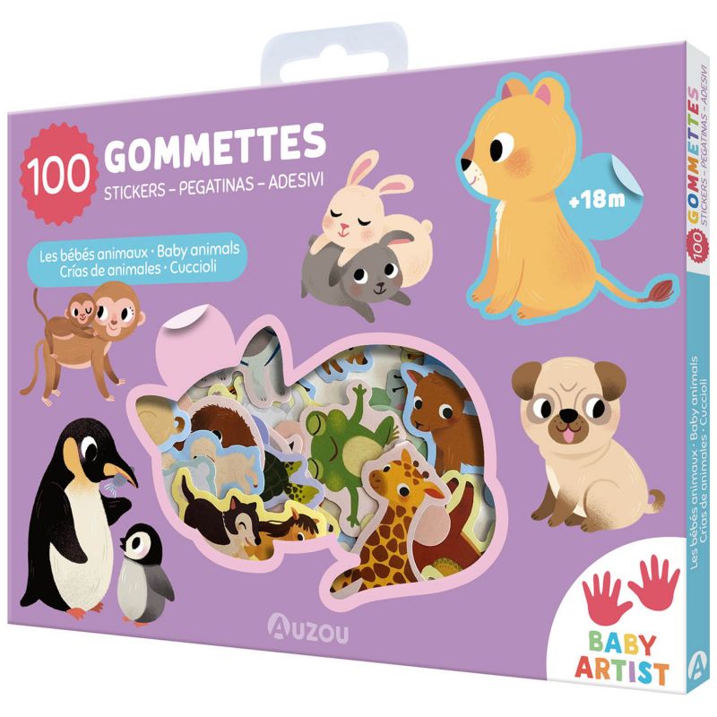Ma pochette 100 gommettes Les bébés animaux Auzou Editions Packaging 1