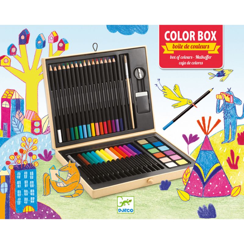 Boîte de couleurs pour dessiner, colorier et peindre Djeco Packaging 1 grande taille