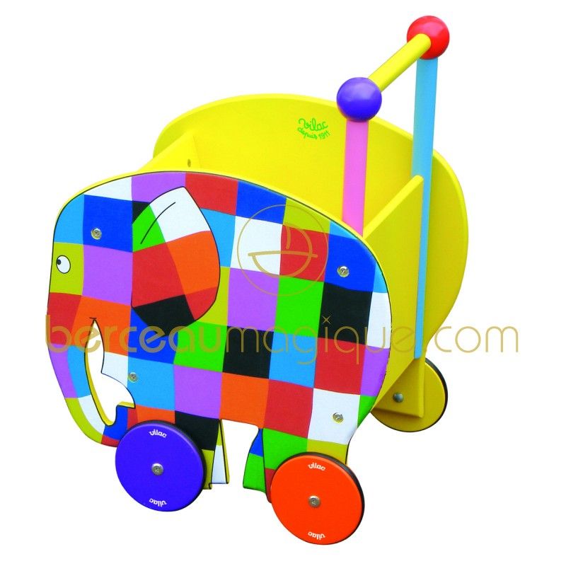 Chariot de marche Elmer l'éléphant Vilac