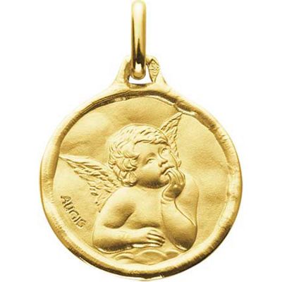 Médaille Ange Raphaël personnalisable (or jaune 18 carats)