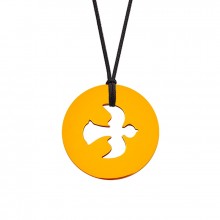 Collier cordon médaille Signes Colombe 16 mm (or jaune 750°)  par Maison La Couronne