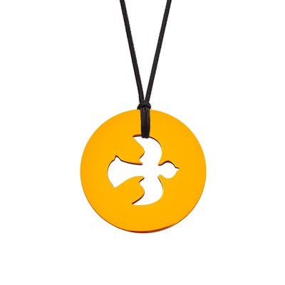 Collier cordon médaille Signes Colombe 16 mm (or jaune 750°) Maison La Couronne