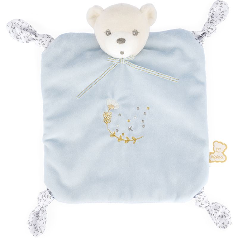 Doudou plat Perle ourson bleu (20 cm) Kaloo