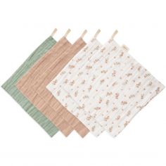 Lot de 5 gants de toilette Pink Flowers